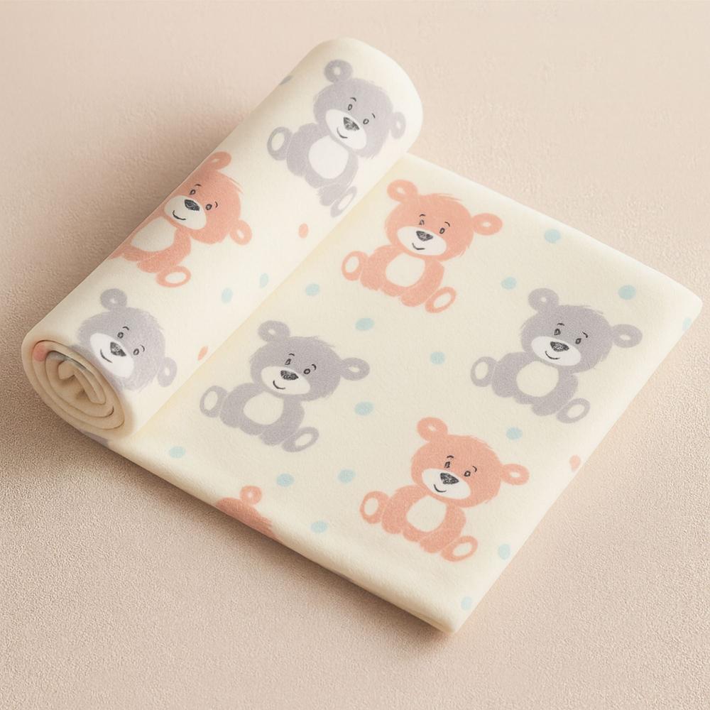Zikku Printed Dry Sheet for Baby - Teddy | Keeps Little Bed Dry & Happy