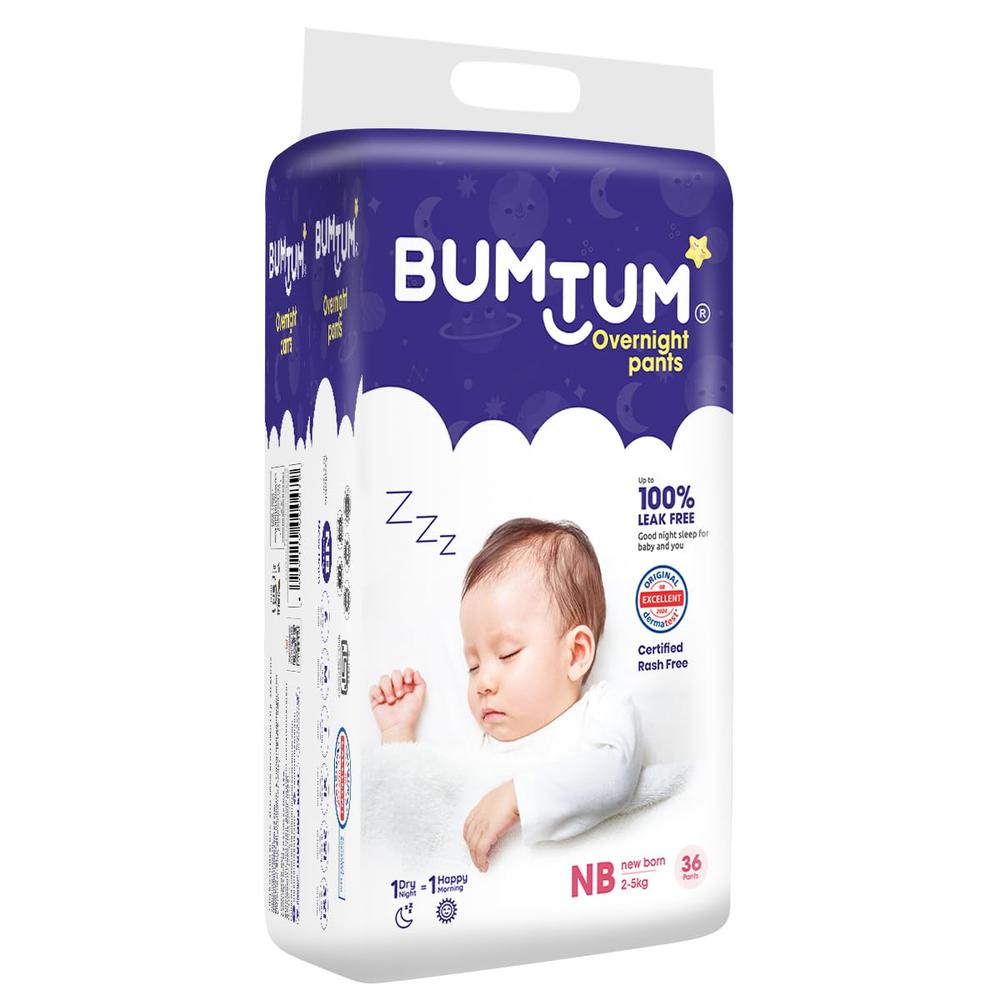 Bumtum (Size-NB) Overnight Diaper Pants | 36 Pants |  | 2-5 Kgs