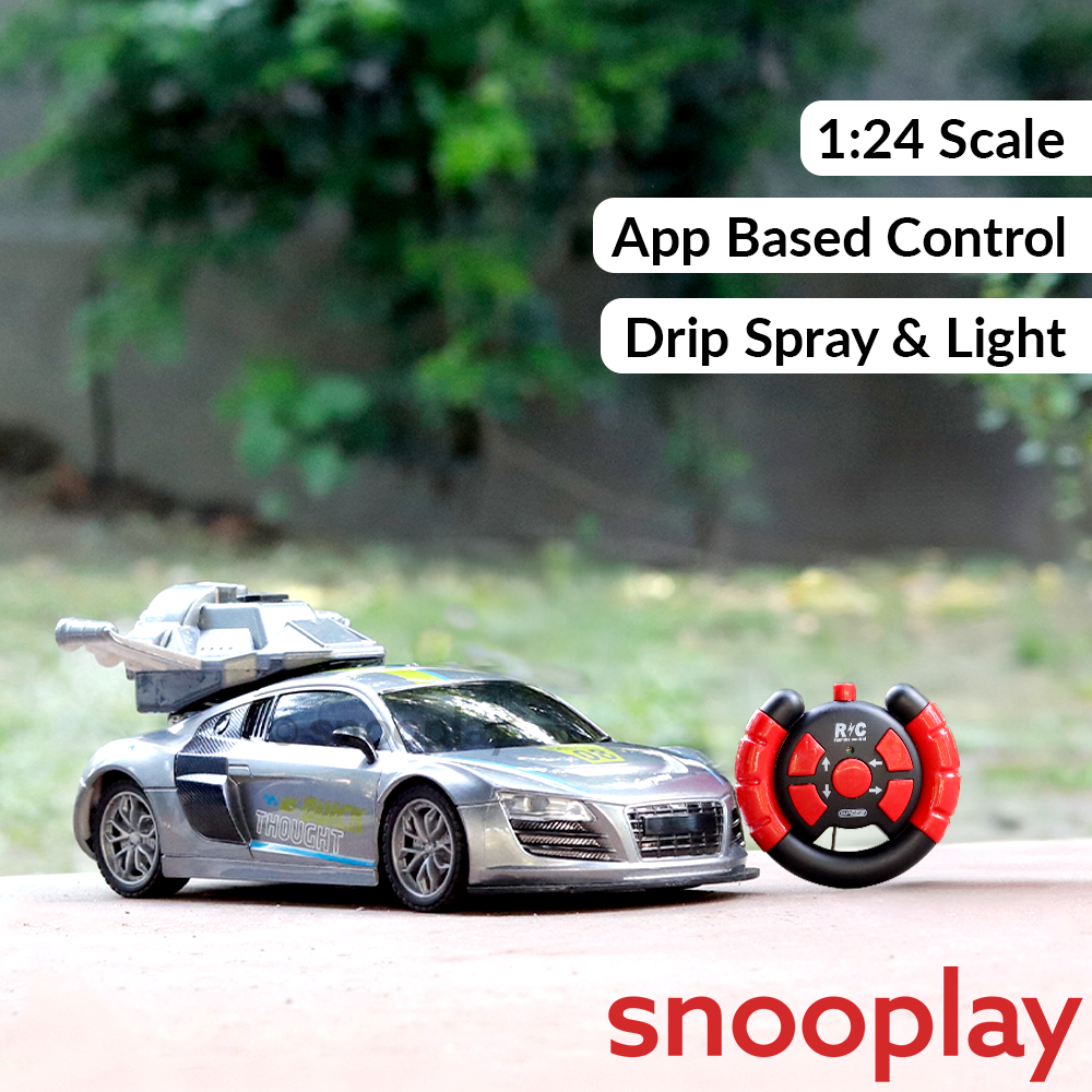 Remote Control Speed Racer Car with App Control & Smoke Spray | 1:24 Scale (5-12 Years) | Assorted Designs & Colors