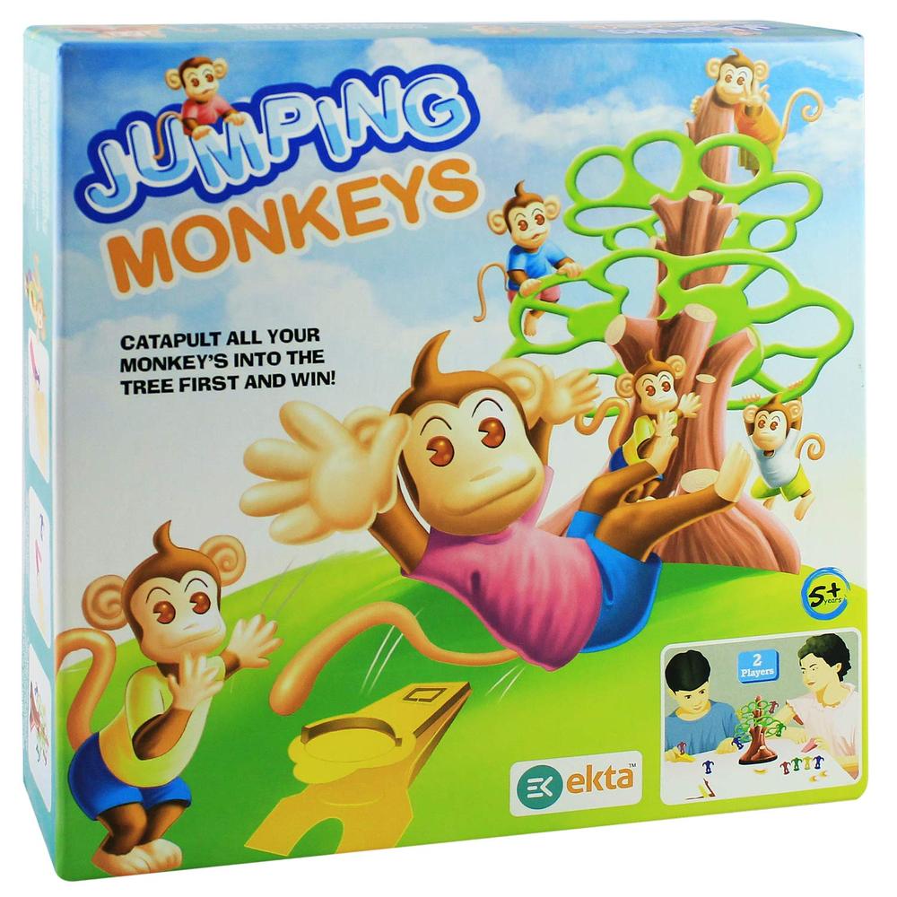EKTA Jumping Monkeys Small Catapult Toy | 2-4 Players Action Game for Kids