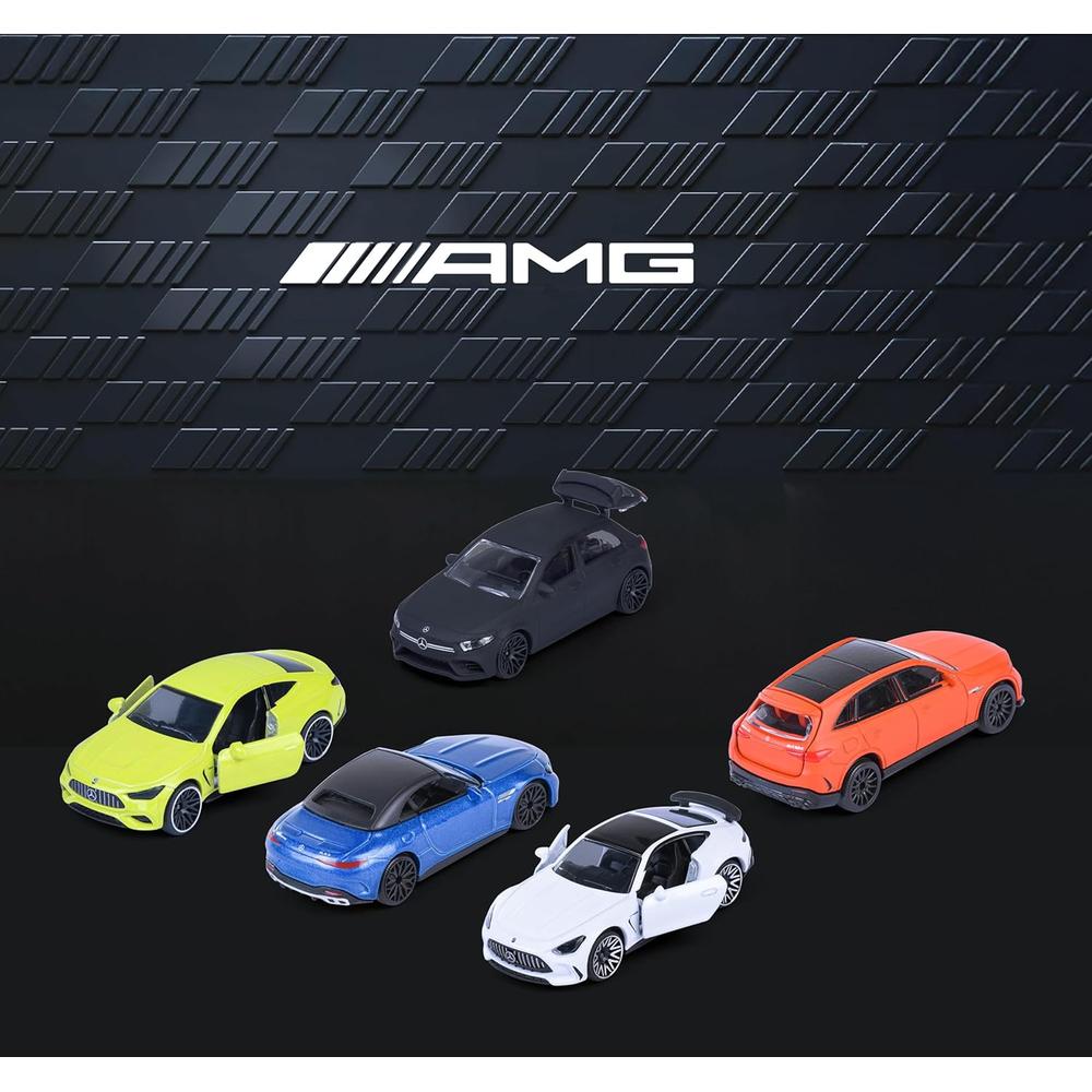 Set of 5 Licensed Majorette Diecast Cars (Mercedes AMG) - Mercedes-AMG GT 63, Mercedes-AMG SL 63, Mercedes-AMG A 35, Mercedes-AMG GLC 63 S, Mercedes-AMG CLE 53