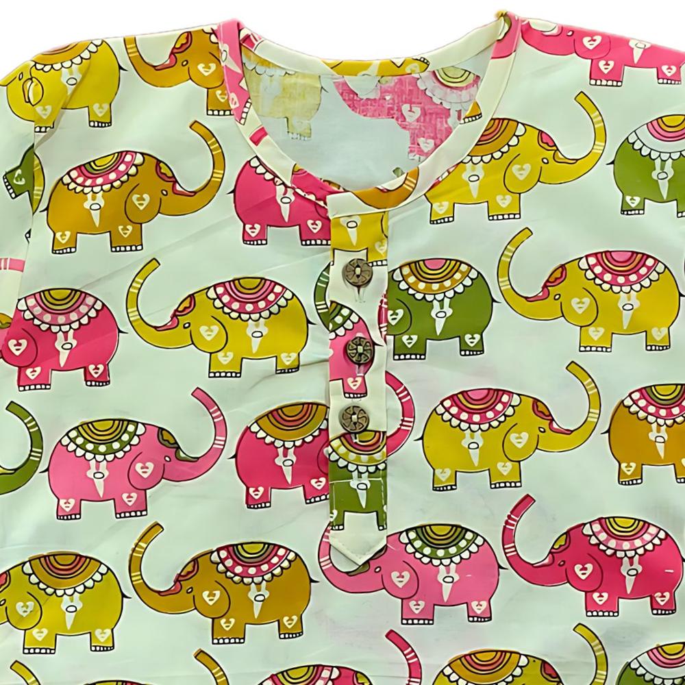 Zikku Elephant Carnival Kurta Set (Unisex)