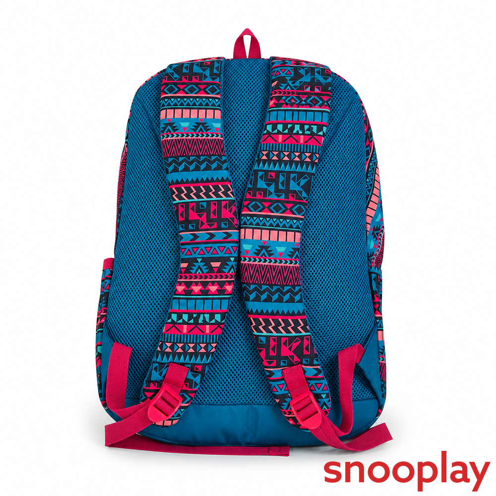 Wildcraft Girls Aztec 2 Compartments Backpack - Pink