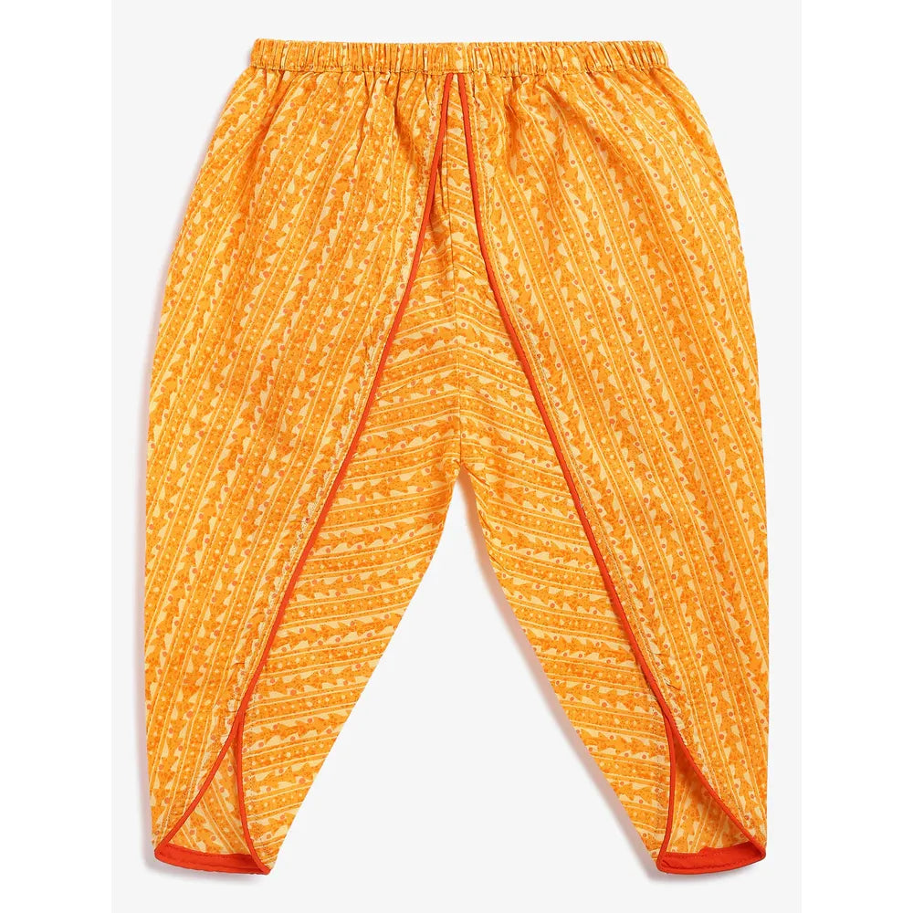 Campana Asmi Dhoti Kurta Set - Marigold Print | Yellow