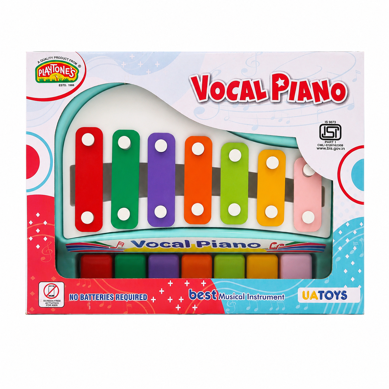 UA Toys 7-Note Xylophone-Piano with 2 Sticks (1-4 Years)