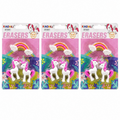 Pack of 3 (3 Piece Unicorn Eraser Set) - Pink