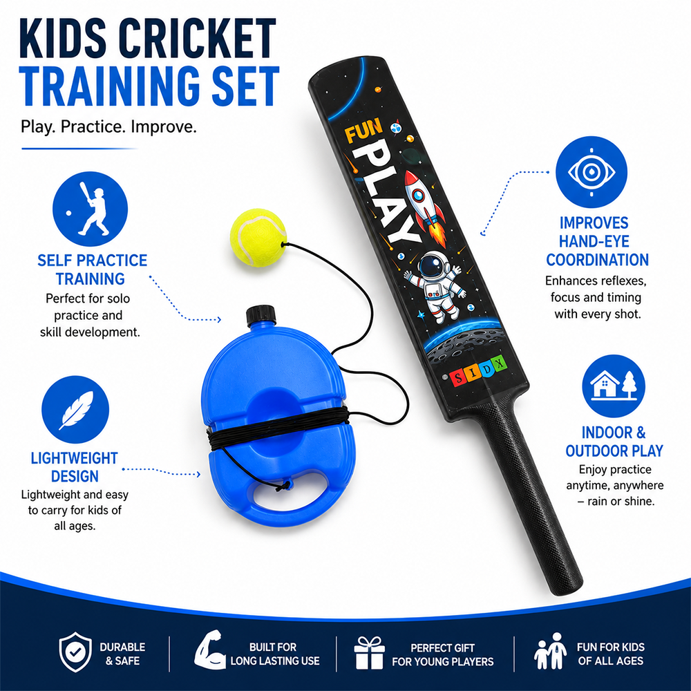 Simarr Kats 2 In 1 Rebounce Ball with Cricket Bat for Kids