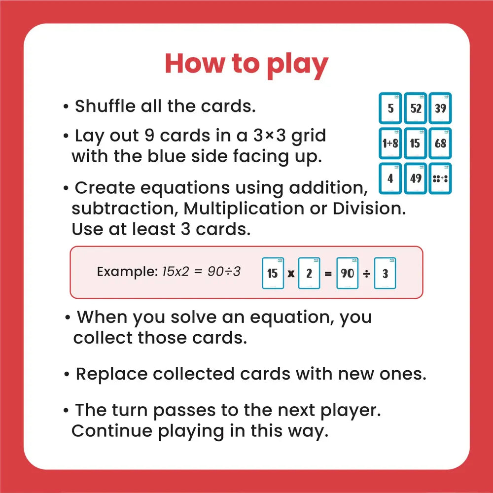 Stemplay Labs Pictomath 8+(Level 1) Educational Card Game