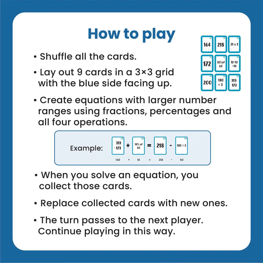 Stemplay Labs Pictomath 8+(Level 3) Educational Card Game