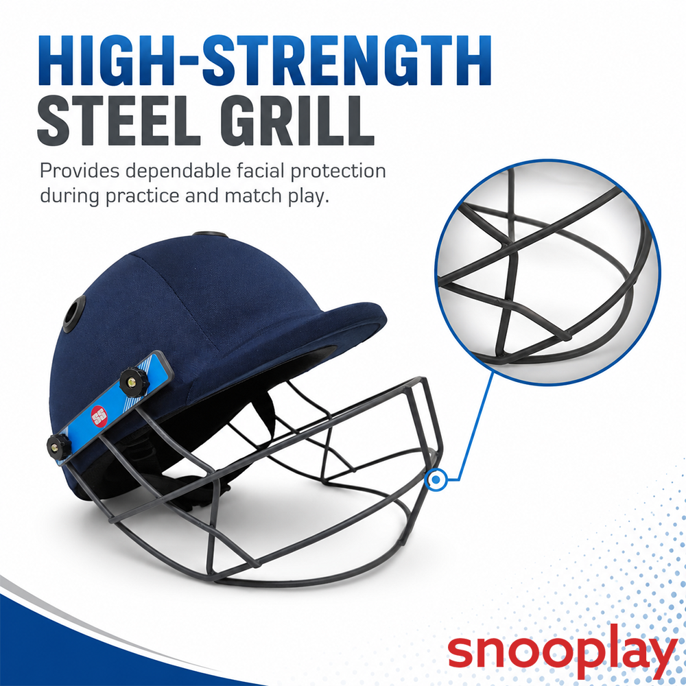 SS Prince Cricket Helmet with Steel Grill - Medium Size (57-58 cm)
