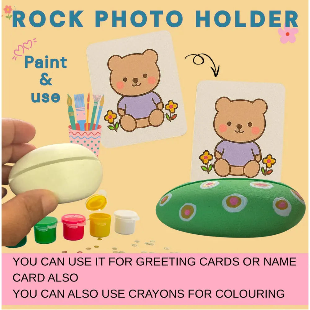 Craftopedia Rock Painting Kit With Photo Holder and Googly Eyes