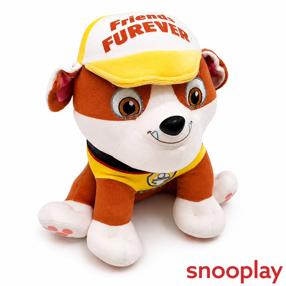 Original Rubble with Cap Soft Toy - 25cm | Paw Patrol Puppy Soft Toy