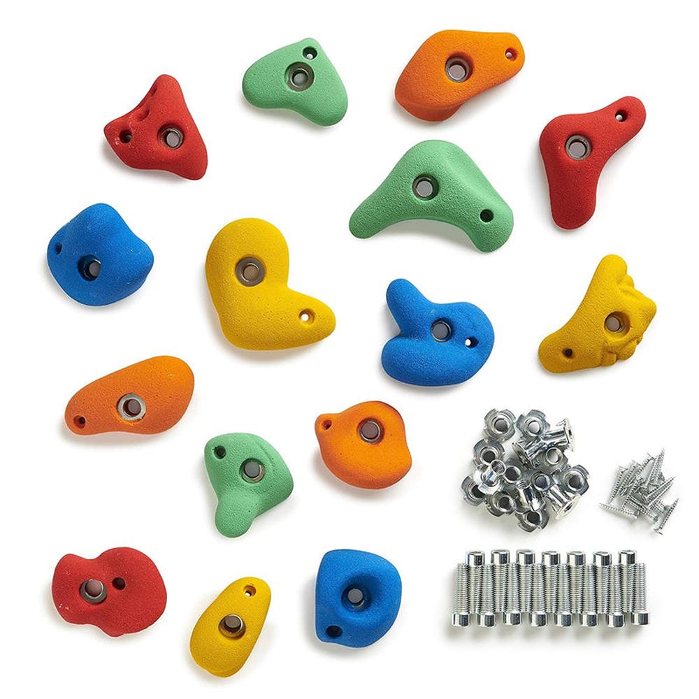 Hop N Play 20 Pieces Wall Climbing Holds with Installation Kit | Capacity-200 Kg