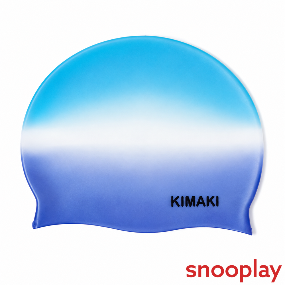 Kimaki Silicone Swimming Cap - Stretchable, Comfortable & Water-Resistant | Puple & Blue