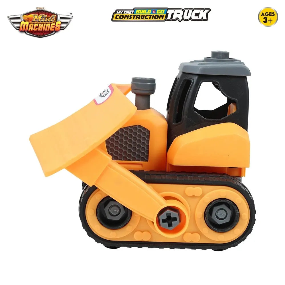 Skoodle Mini Machines Build & Go Bulldozer Truck - Yellow
