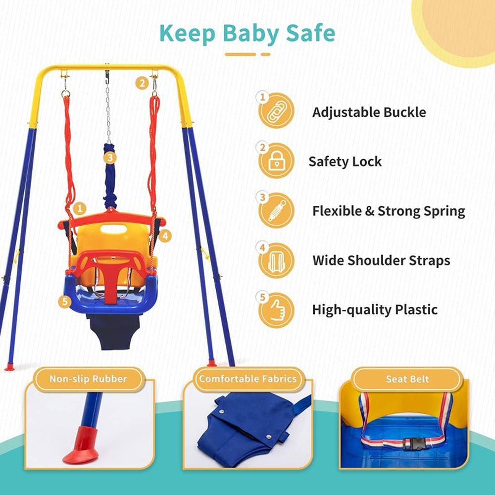 Hop N Play Swing & Jumper Set with Stand, Safety Belt & Bouncer (6 Months - 3 Years)