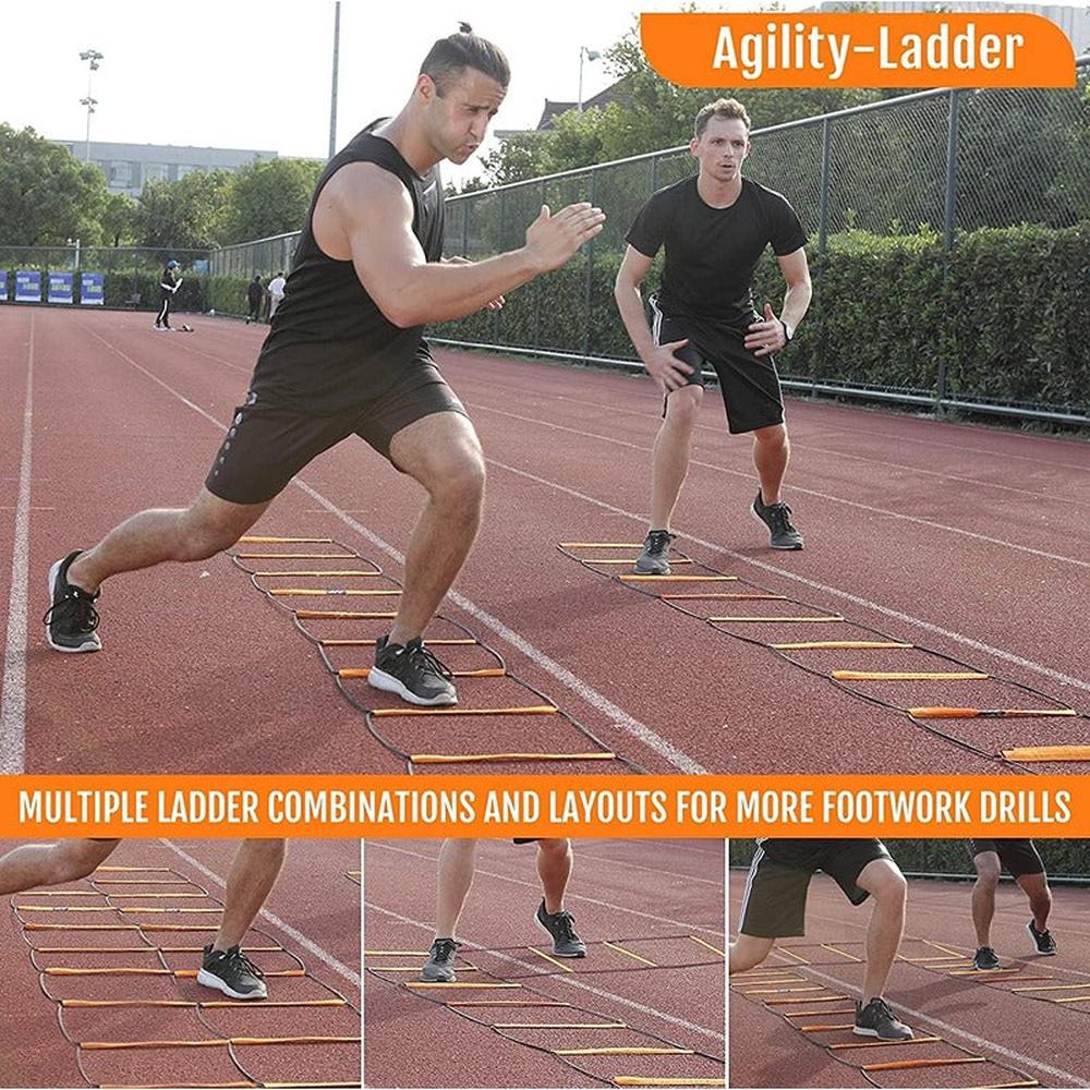 Hop N Play 4+8 Rung Agility Training Ladder | Foldable, Instant Set up & Tangle Free (6 Years till Grown Ups)